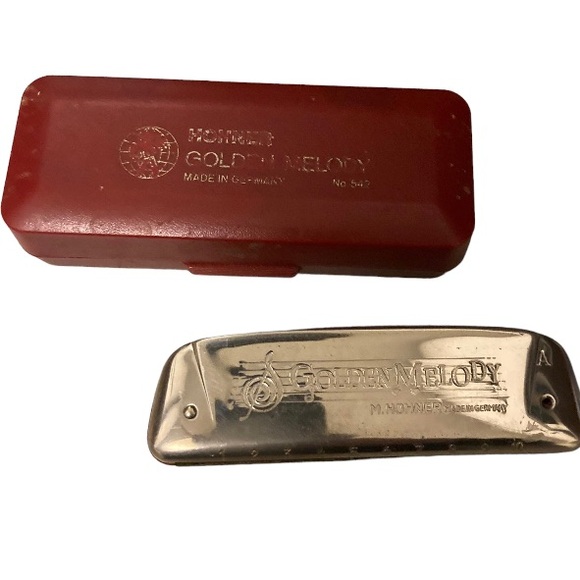 VTG German m.hohner golden melody key of c 10 hole harmonica and case - Picture 2 of 6